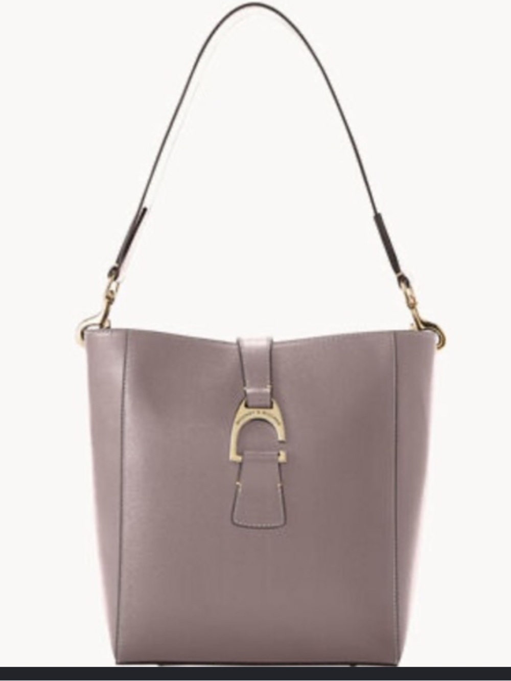 Dooney & Bourke Mauve Gray Leather Shoulder Bag Gold Hardware Set of 3! Like New